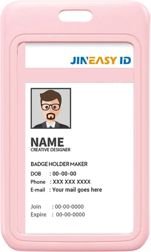 Vista 17 de JINEASY ID Paquete de 2 portadores de credenciales de plástico duro verticales para tarjetas de trabajo y tarjetas de acceso, uso intensivo, negro