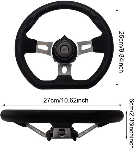 Vista 2 de Volante para Carretera de Tierra 270mm de 3 Radios para Vehículo con Espuma PU Interior para Go Kart de NINEFOX