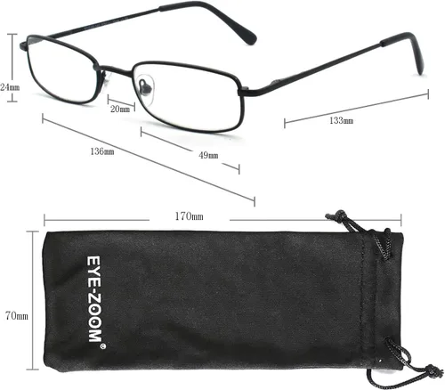 Vista 4 de Classic Readers - Gafas de lectura rectangulares de metal para hombres y mujeres, multicolor