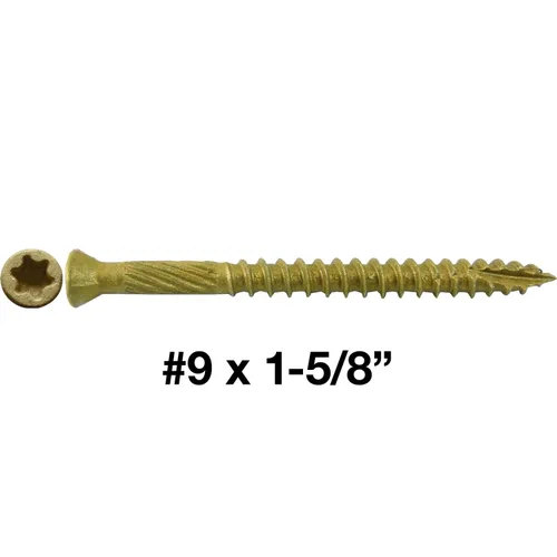 Vista 2 de Jake Sales Tornillo de madera multiusos con revestimiento de bronce de 1-5/8 pulgadas, cabeza torx/Star Drive Trim Head