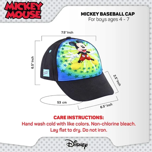 Vista 7 de Disney Boys Baseball Cap Mickey Mouse Adjustable Toddler Hat Ages 2-4 Or Boy Hats for Kids Ages 4-7