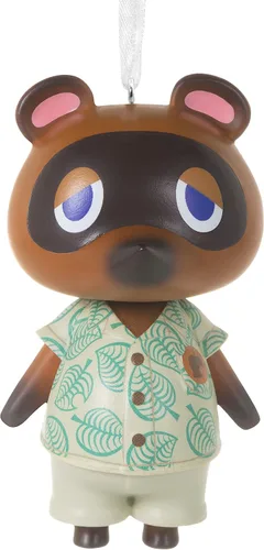 Vista 2 de Hallmark Animal Crossing Tom Nook Adorno de Navidad, regalos para Nintendo Gamer y sistema de entretenimiento Nintendo NES Controller adorno