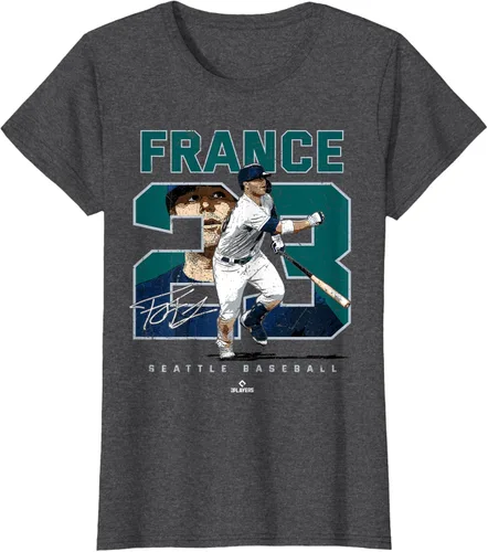 Vista 3 de Number and Portrait Ty France Seattle MLBPA Camiseta, Negro