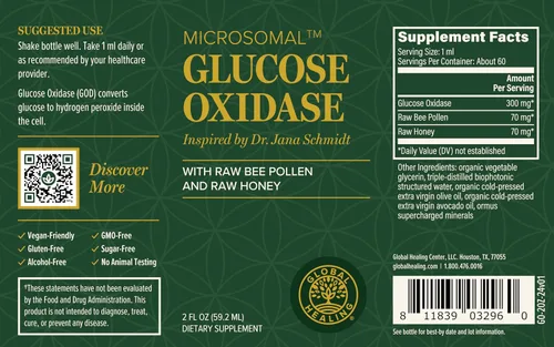 Vista 3 de Global Healing Glucosa Oxidasa - 2 Fl Oz