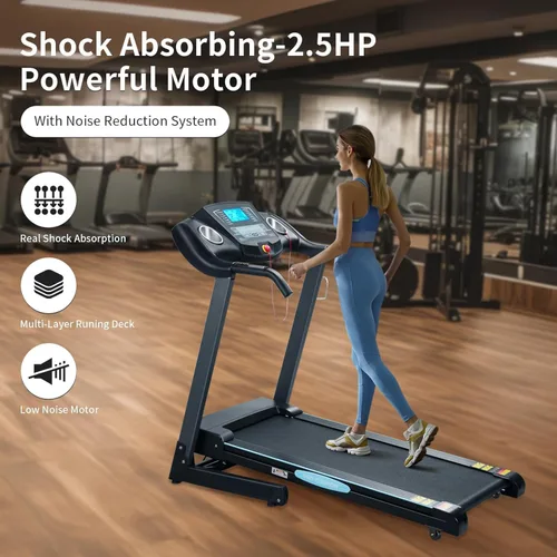 Vista 3 de Cintas de correr para el hogar, caminadora plegable con 12% de inclinación automática, 2.5 HP, velocidad de 8.5 MPH, 15 programas preestablecidos
