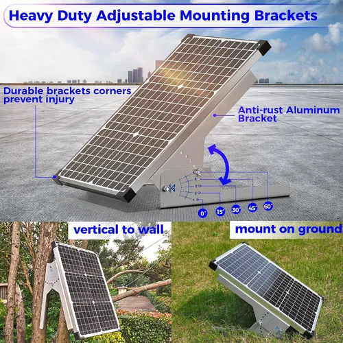 Vista 3 de Voltset Kit de panel solar de 30 W, cargador de batería solar de 12 V + controlador de carga MPPT de 10 A + soporte de montaje ajustable, cargador