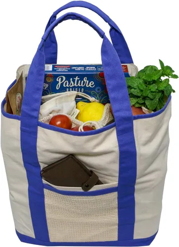 Vista 6 de Simple Ecology Bolsa de comestibles reutilizable de algodón orgánico súper fuerte XL