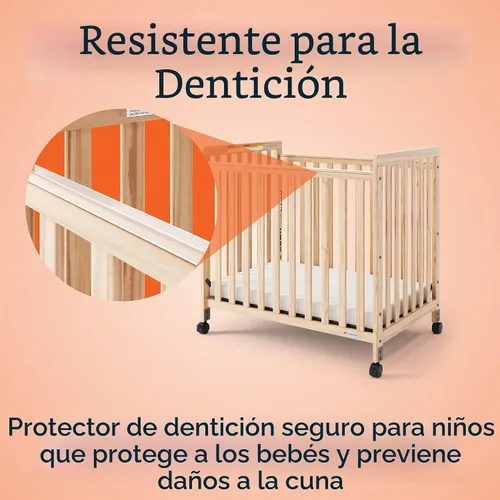 Vista 3 de Foundations SafetyCraft - Cuna de guardería compacta con listones, natural Marrón