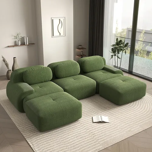 Vista 79 de Sofá biplaza moderno de 80 pulgadas para sala de estar, sofá de pana en forma de nube con asiento profundo, sofá modular negro, sofás de dos plazas
