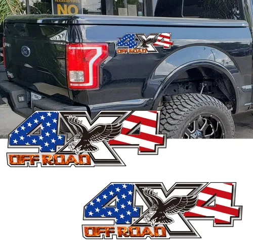 Vista 11 de Calcomanías adhesivas 4X4 para todoterreno, diseño gráfico en vinilo para cama y lateral de camioneta, accesorios universales