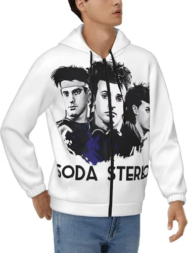 Vista 2 de Soda Music And Stereo Men's Hoodie Full Zip Long Sleeve Sweatshirt Printed Casual Shirt Hoodie