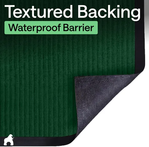 Vista 50 de Gorilla Grip - Tapete afelpado original de goma con perfil bajo, resistente, duradero, impermeable y fácil de limpiar para interior y exterior Marrón