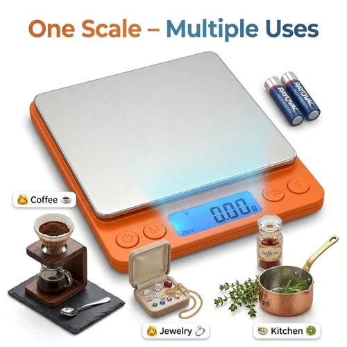 Vista 3 de Báscula digital de café de 0.00 oz de precisión, capacidad de 105.82 oz para café expreso y verter, báscula de alimentos de cocina con pantalla LCD