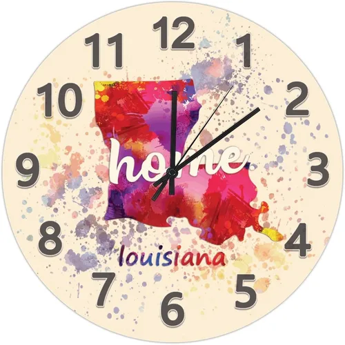Vista 92 de UFunhome Reloj de pared con mapa del estado de Nevada, acuarela, Estados Unidos, reloj redondo de madera, funciona con pilas, silencioso, sin