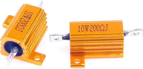 Vista 5 de Resistor de carcasa de aluminio electrónico de 10 W, 200 ohmios, 5%, color dorado (paquete de 2)