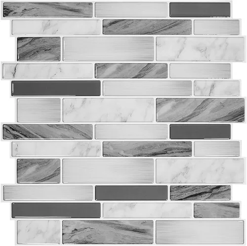 Vista 11 de STICKGOO Protector contra salpicaduras de 10 hojas para despegar y pegar, azulejos autoadhesivos de pared de 12"X12", protector contra salpicaduras
