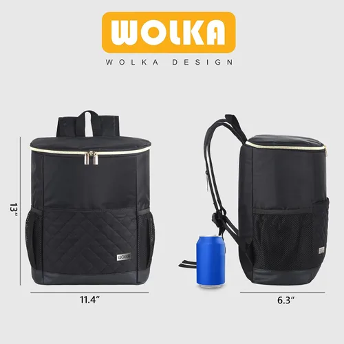 Vista 5 de Mochila Enfriadora Wolka 30 Latas, Mochilas Enfriadoras Portátiles Aisladas a Prueba de Fugas, Bolsa Enfriadora Impermeable de Lado Suave