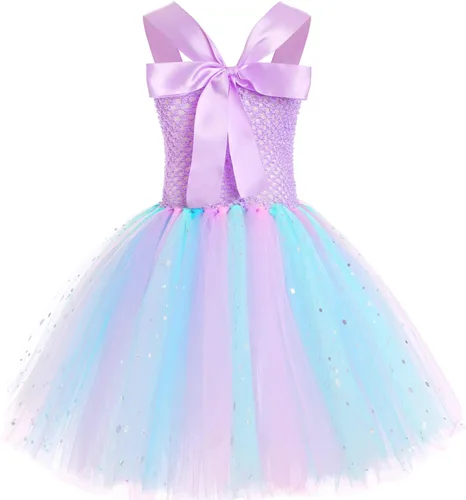 Vista 3 de Koatobbor Girls Mermaid Costume Mermaid Tutu Dress Color Led Light Up for Halloween Birthday Party 3-8Years