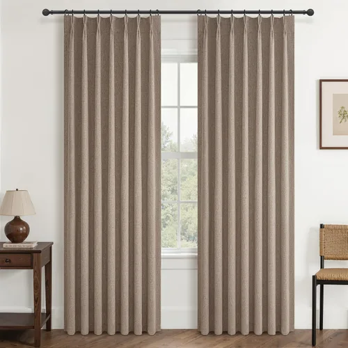 Vista 27 de Cortinas y Drapeados Modernos con Pliegues Pellizco Rosa Bebé de 84 Pulgadas de Largo, Juego de 2 Paneles para Sala de Estar, Cortina de Ventana