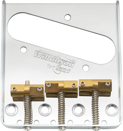 Vista 7 de Wilkinson WTB Vintage Telecaster Bridge 3 Sillines de latón compensado para guitarra eléctrica estilo Tele, negro