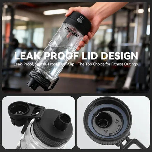 Vista 6 de FANS-ONE Botella mezcladora eléctrica de proteínas, mezcladora eléctrica recargable USB C de 24 onzas, tazas agitadoras para batidos de proteínas