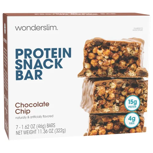 Vista 5 de WonderSlim - Barra de proteína para aperitivo, maní dulce y salado, (7 unidades)
