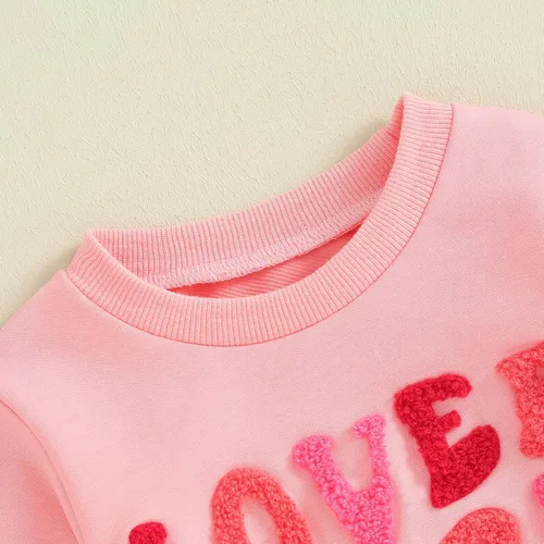 Vista 54 de SOLILOQUY Traje de manga larga con cuello redondo para el primer día de San Valentín para bebé niño y niña, mameluco de corazón de amor