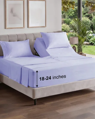 Vista 353 de Extra Deep Twin XL Sheet Set - 3 Piece College Dorm Room - White 01-Blanco