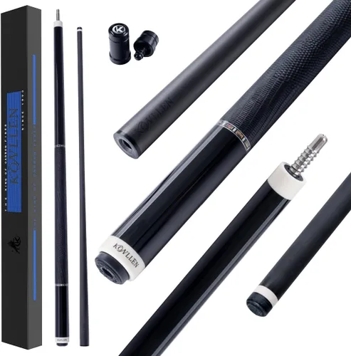 Vista 14 de KONLLEN 2.0 Carbon Fiber Pool Cue, Low Deflection Shaft Pro taper cue with 11.8mm or 12.5mm tip, ebony inlay design and adjustable weight system