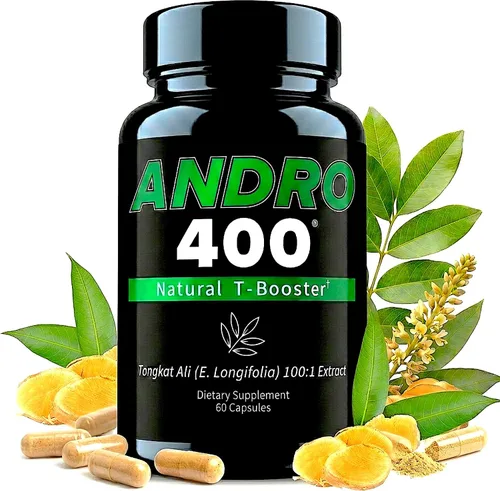 Vista 12 de Andro400 UltraMax T - Soporte avanzado de testosterona para hombres y mujeres - Tongkat Ali 200: 1, ácido D-aspártico, Garcinia Cambogia, ForsLean®