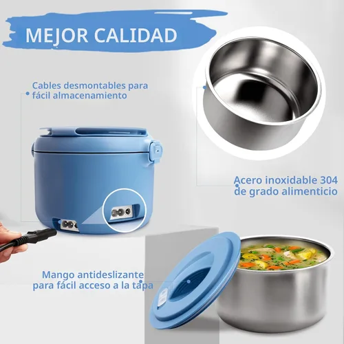 Vista 5 de Aotto Lonchera eléctrica, calentador de alimentos portátil de 32 oz, calentador de almuerzo portátil para trabajo/oficina/automóvil/viajes