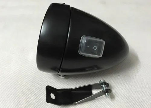 Vista 7 de Brillante 6 LED de metal Shell luz delantera para bicicleta faro retro bicicleta cabeza lámpara clásica vintage noche seguridad ciclismo niebla faro