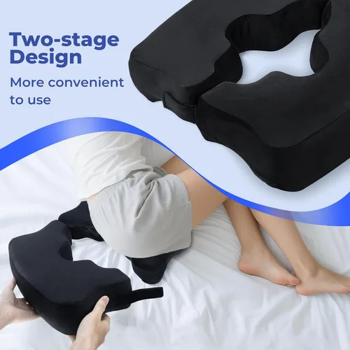 Vista 6 de SAHEYER Cojines para dolor de cama para glúteos, almohada de espuma viscoelástica para alivio de presión de hemorroides con orificio central y corte