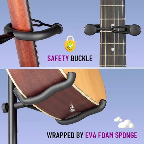 Vista 6 de CAHAYA Soporte de guitarra plegable doble soporte universal de doble