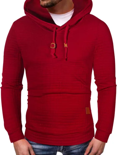 Vista 4 de Sudadera con capucha de algodón para hombre, ajuste holgado, secado rápido, manga larga, cómoda, con botones, de forro polar