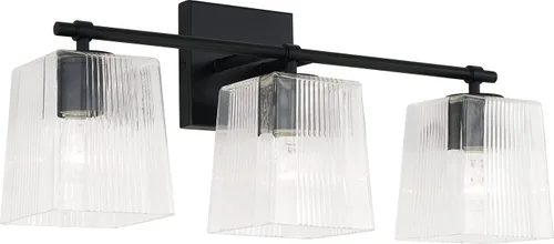 Vista 6 de Capital Lighting 141731BN-508 Lexi - Soporte de pared para tocador de baño, 3 luces, 300 vatios totales, 9 pulgadas de alto x 23 pulgadas de ancho