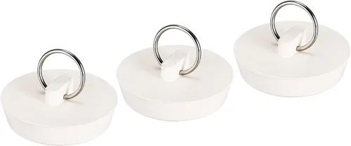Vista 10 de uxcell Tapón de goma para fregadero, tapón de drenaje blanco para drenaje de 1 a 1-1/16 pulgadas con anillo para colgar para tina, cocina y baño, 3