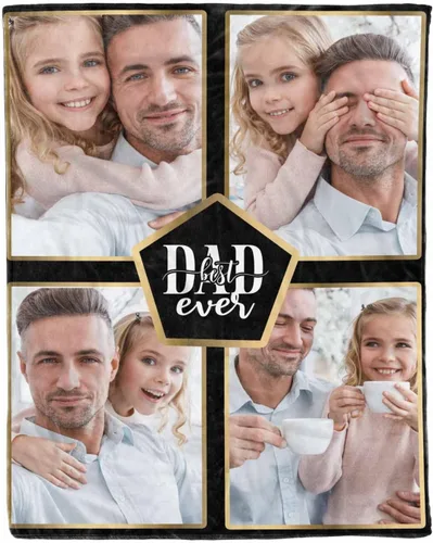 Vista 27 de D-Story Mantas para papá, manta de regalo personalizada de hija, manta para el Día del Padre, regalos para papá de parte de la hija, manta con fotos