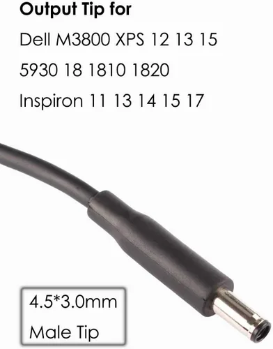 Vista 3 de Cable convertidor de punta para Dell, adaptador de conector de punta dongle convertidor cable adaptador para fuente de alimentación Dell compatible