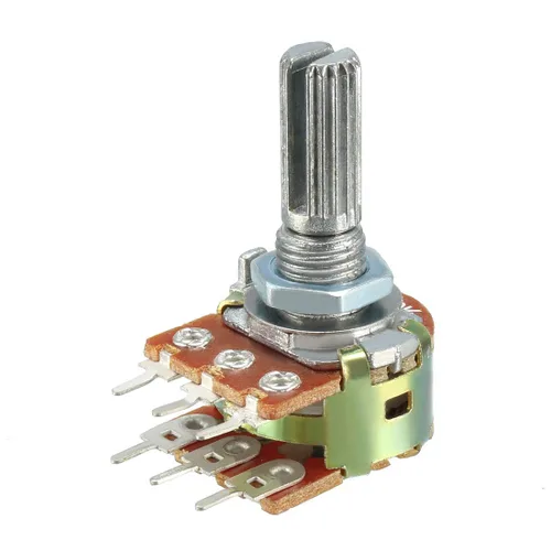 Vista 4 de uxcell WH148 50K Ohm Resistencias Variables Dual Rotary Carbon Film Taper Potenciómetro 2pcs
