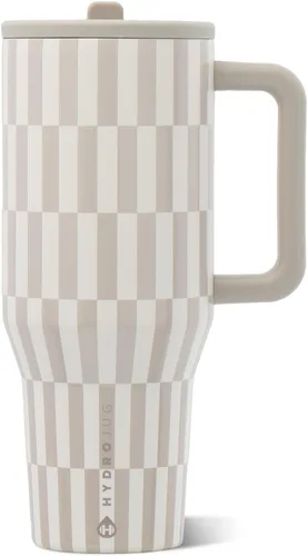 Vista 43 de HydroJug Traveler - Botella de agua de 40 onzas con asa y pajita abatible - Cabe en portavasos, vaso resistente a fugas - Reutilizable, aislado