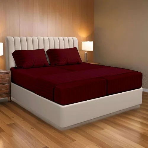 Vista 25 de Ready To Rest Juego de sábanas 100% algodón egipcio dividido tamaño Queen para cama ajustable de 5 piezas, se adapta a colchones de hasta 16