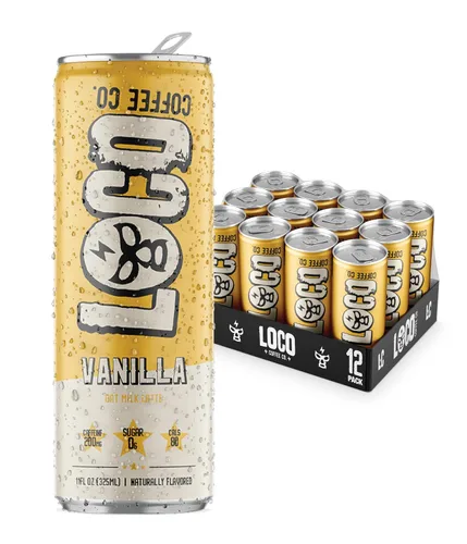 Vista 7 de Loco Coffee Black Cold Brew lata de 11 onzas, 12 unidades, cero azúcar, 190 mg de cafeína, sin gluten y sin lácteos, café helado bajo en calorías