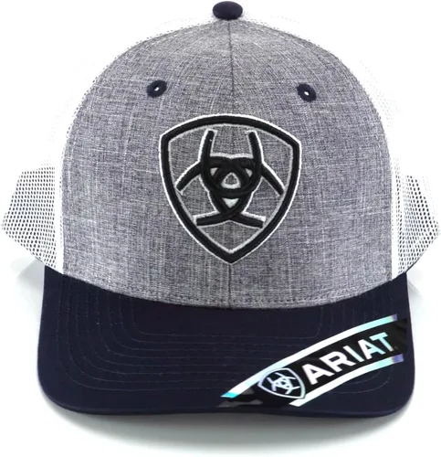 Vista 2 de ARIAT Sombrero de malla ajustable con logotipo bordado para hombre