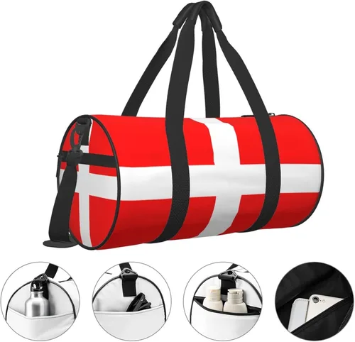 Vista 5 de CARRDKDK Bolsa cilíndrica de viaje de gran capacidad, bonita bolsa de deporte de gimnasio que puede sostener zapatos para mujeres y hombres, bolsa