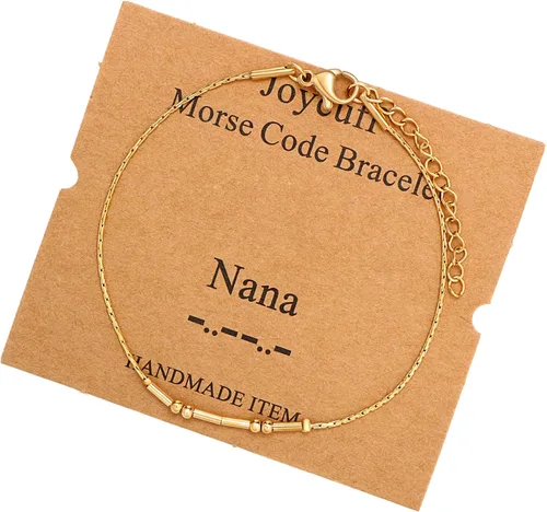 Vista 240 de JoycuFF Pulseras inspiradoras de código morse para mujeres, cuentas de plata, joyería con mantra de motivación, regalos para ella