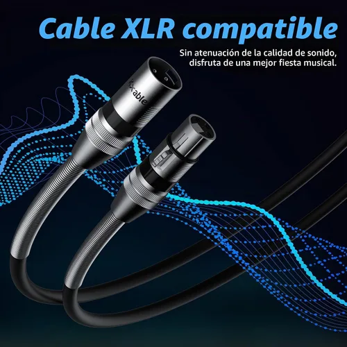 Vista 5 de Paquete de 2 cables de iluminación de escenario DMX de 4 pies, cable XLR macho a hembra de 3 pines, compatible con conexión de audio de micrófono