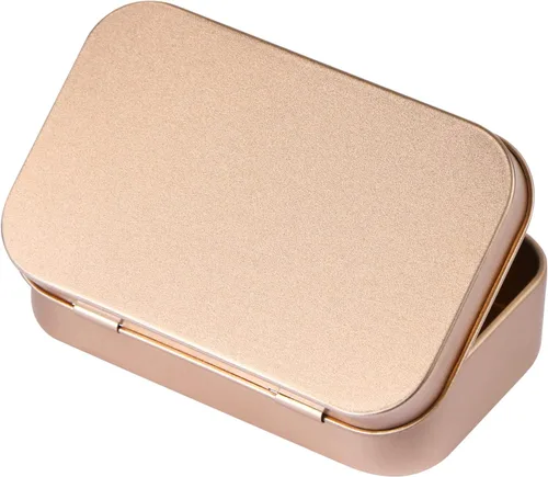 Vista 4 de MIDELONG Paquete de 3 cajas rectangulares de metal con bisagras con tapa, mini caja portátil vacía, contenedores para manualidades, kit