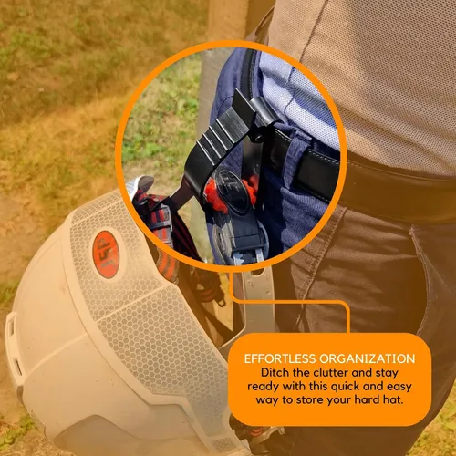 Vista 5 de Clip para cinturón para casco duro, versátil receptor de utilidad para cascos, guantes, accesorios de EPP, cables, orejeras - Seguridad y utilidad