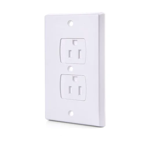 Vista 4 de AUSTOR Paquete de 12 fundas eléctricas de seguridad para bebés Placa de cierre automático de los enchufes del zócalo de la pared de la seguridad